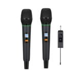 Microphone sans fil YH-KC02 2 canaux avec piles au lithium rechargeables