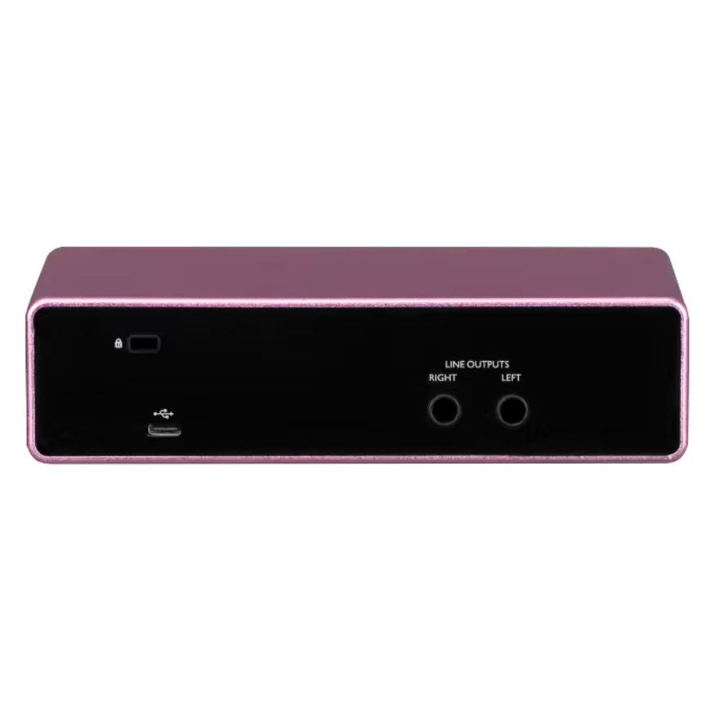 Interfaz de audio USB YH- 2i2 03 Rosa Vista frontal de la interfaz de audio USB YH-Audio 2i2 24 bits 192kHz