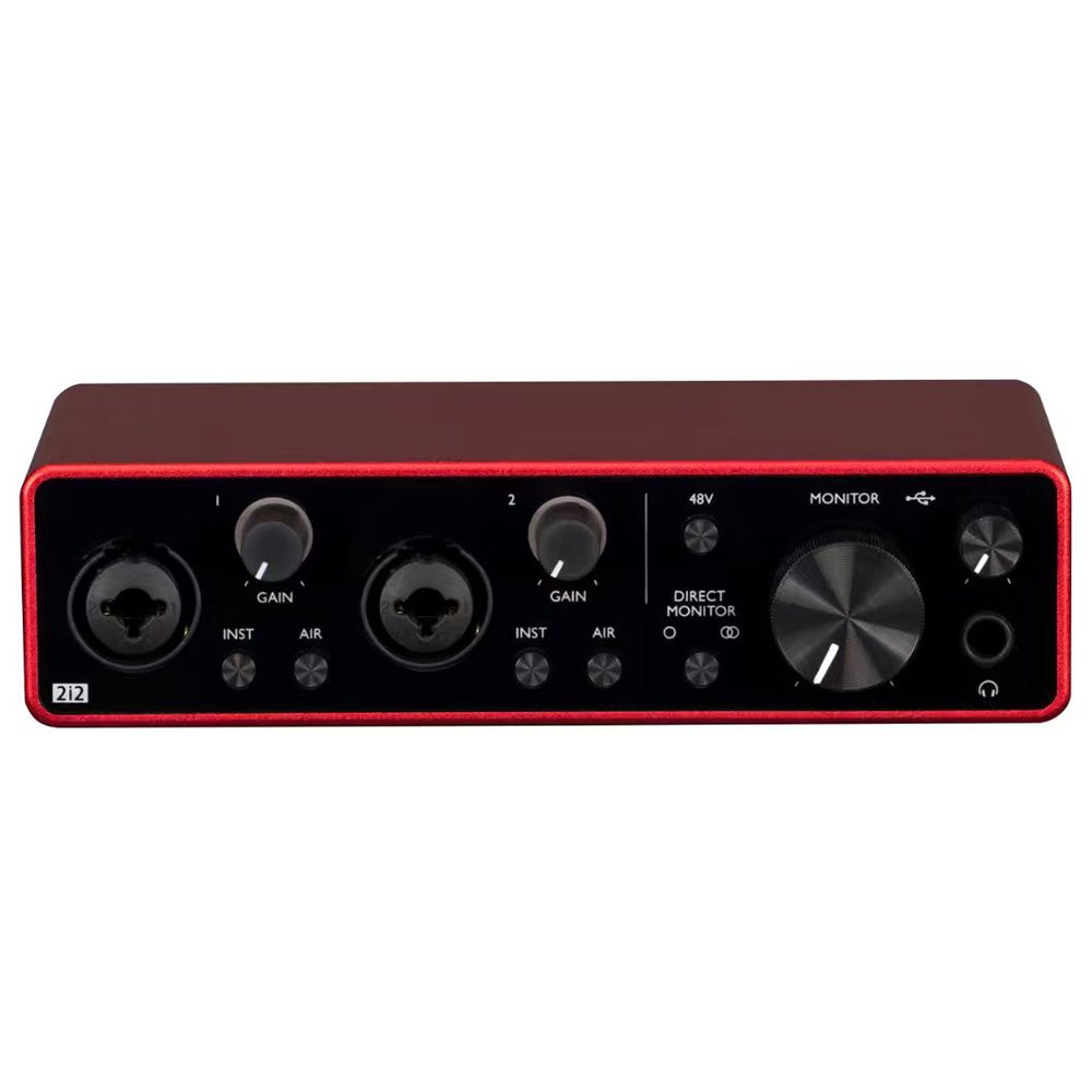 Interfaz de audio USB YH- 2i2 03 Vista frontal de la interfaz de audio USB YH-Audio 2i2 24 bits 192kHz