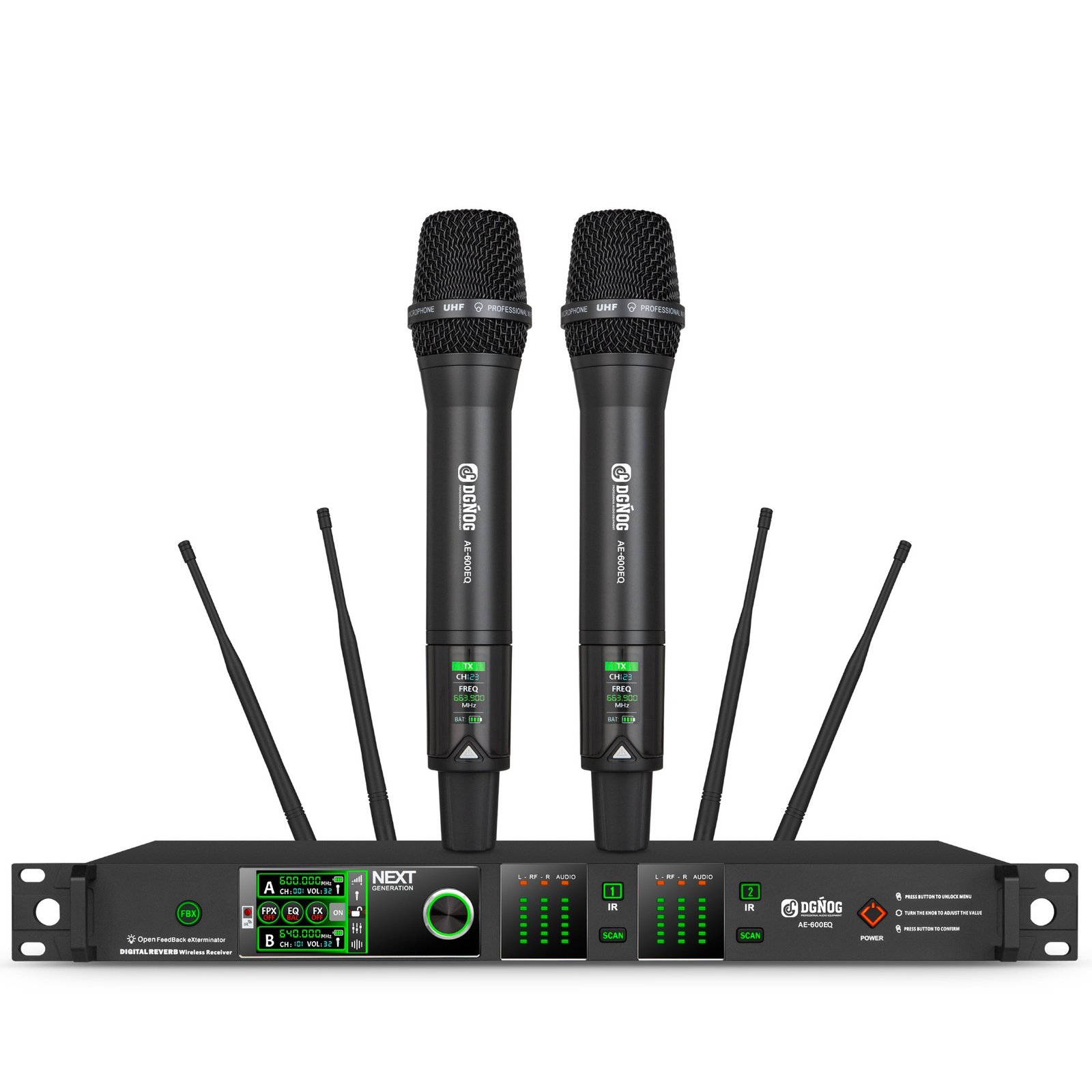 AE 600EQ 2 Channel Wireless Microphone
