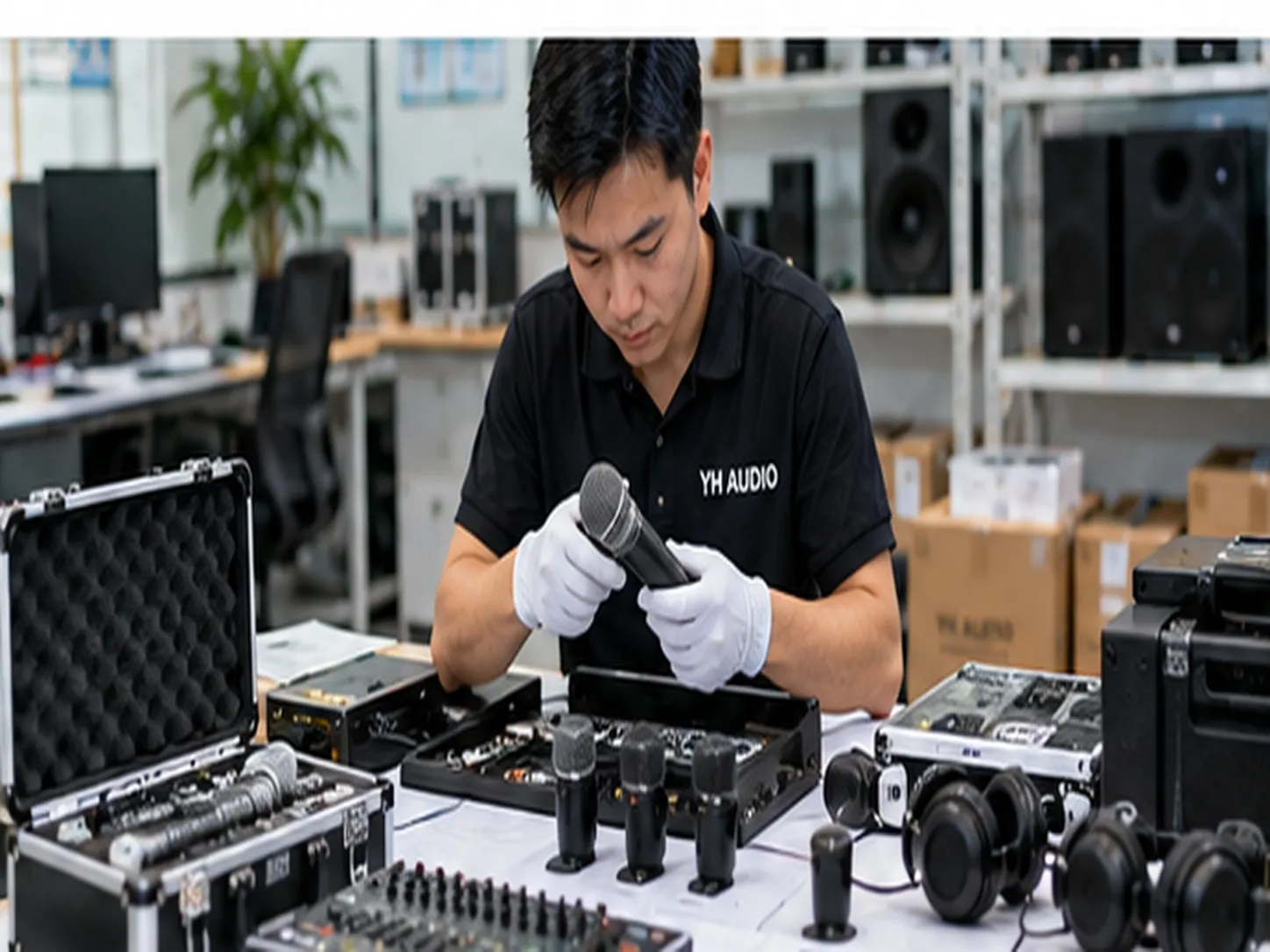 Professional audio product sample inspection before wholesale ordering